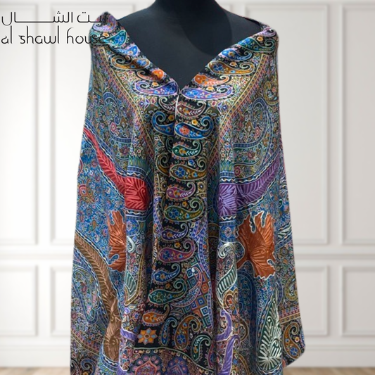 Digital print with embroidery Shawl