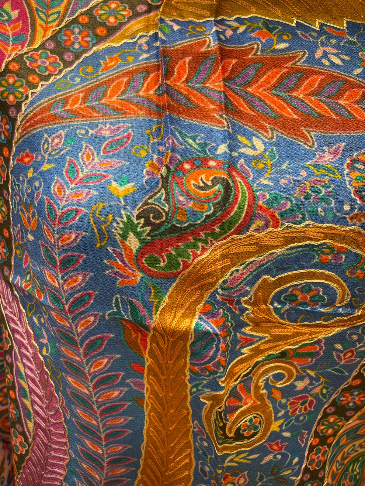 Digital print with embroidery